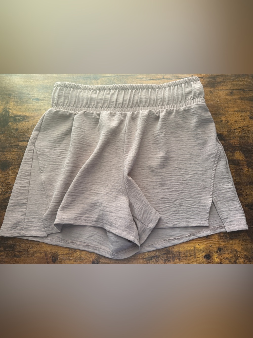 Revival Taupe Women’s Elastic Waist Shorts- Medium